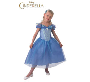 TRAJE Y HORQUILLA CON MARIPOSA CENICIENTA PRINCESA DISNEY 5-6AÑOS