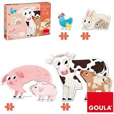 4 Puzzles xxl Goula Jumbo animales de la granja
