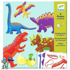Títeres para colorear dinosaurios djeco