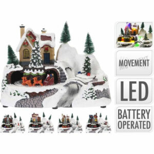 ESCENA NAVIDAD LED CASA 7 LED tren papa noel