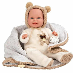 MUÑECO ELEGANCE 35CM BABYTO MARRON C/MANTA Arias