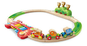 Tren de madera music and monkey railway Hape