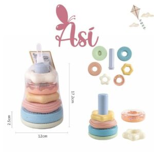 JUGUETE PARA BEBÉ 7 PIEZAS TORRE APILABLE