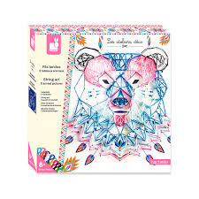 Hilos tensados 5 cuadros de animales Janod