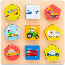 Puzzle de formas vehículos new classic toys
