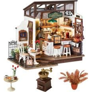 Maqueta de madera cafetería Diy Rolife