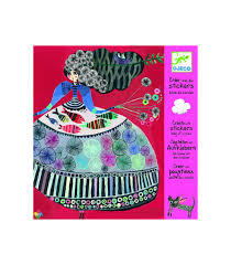 Crear con pegatinas señora de círculos djeco