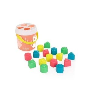 Encajables para bebés shape sorting bucket cubo con formas
