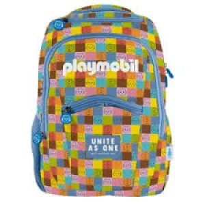 Mochila escolar dohe Playmobil unite as one azul